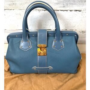Vintage Louis Vuitton Womens Blue L'Ingenieux PM M91807 Leather Top Handle Bag
